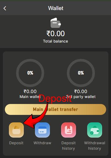 BDG Game Deposit option
